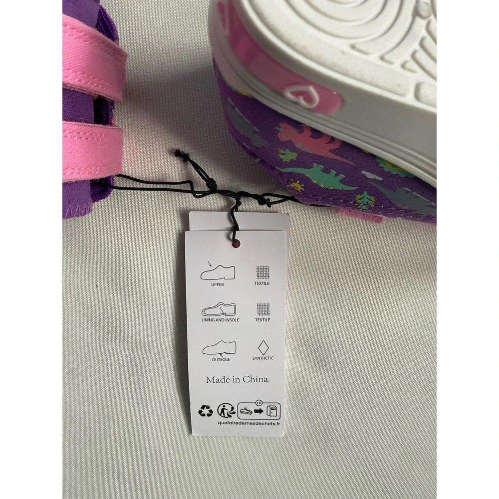 Funcoo Plus Kids Light Up Sneakers Toddler Girls Canvas Purple Size 6